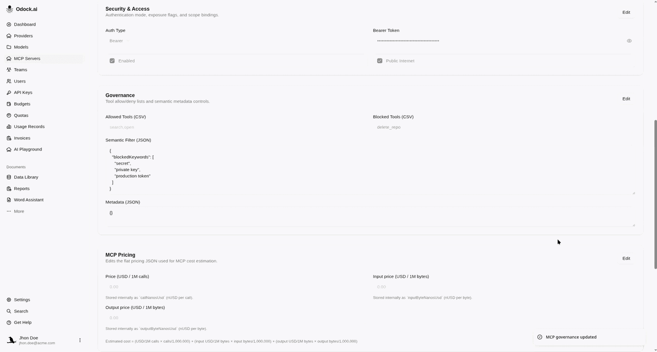 Configure Mcp policies