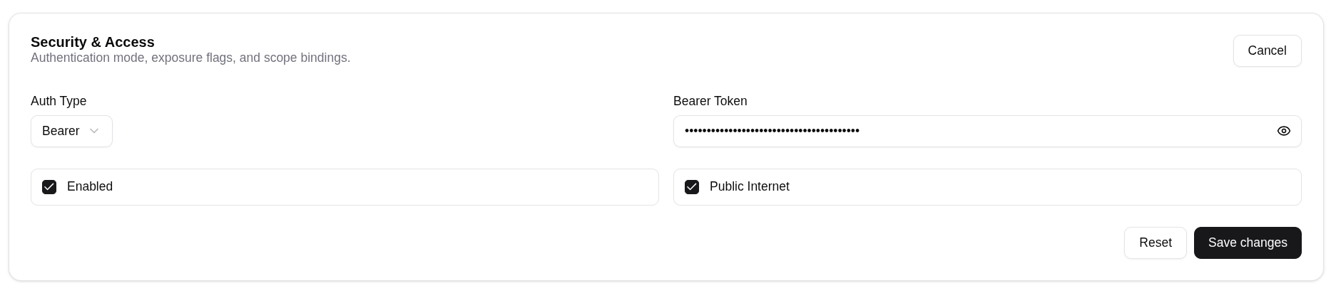 Edit Mcp Security and Access
