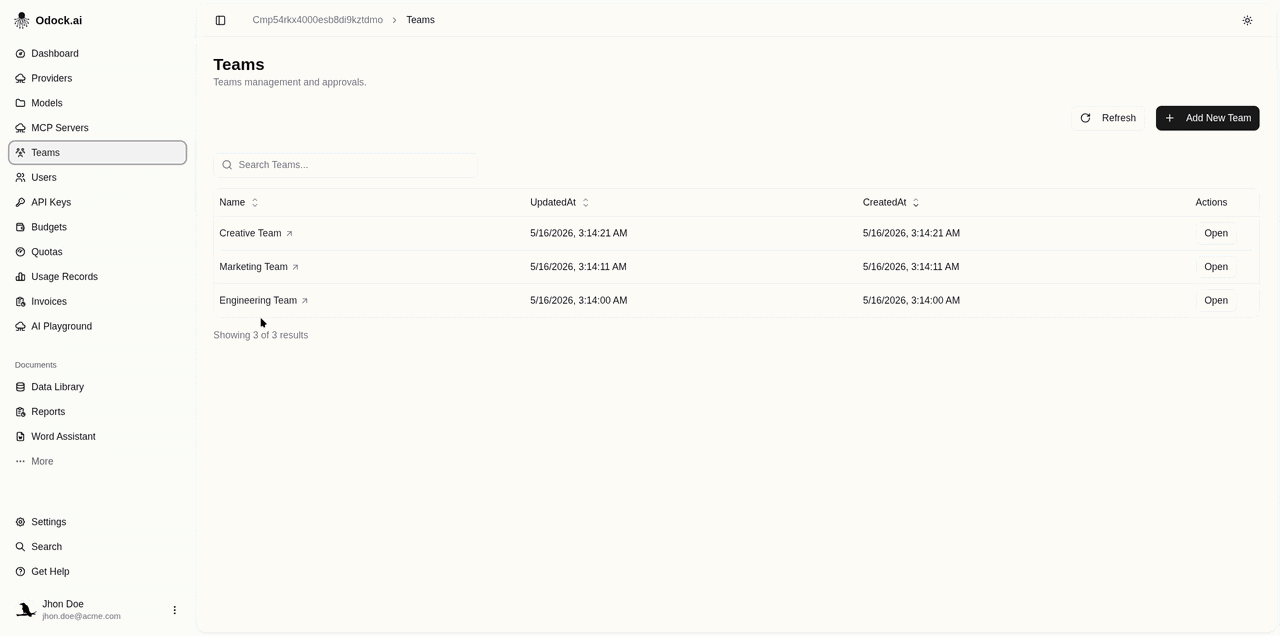 Teams Details Page