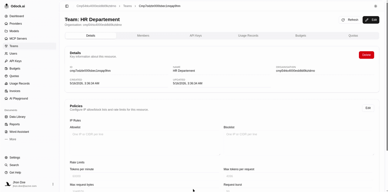 Review team scoped policies 